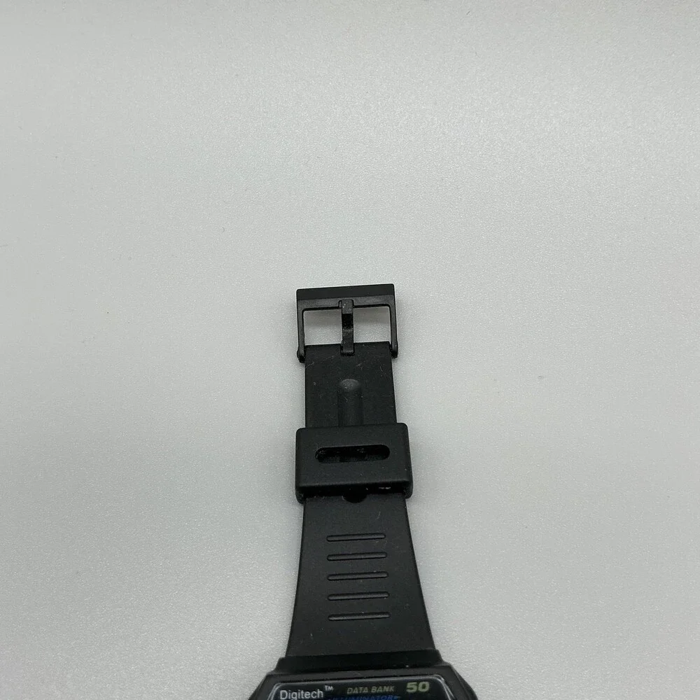 Digitech Data Bank 50 Mens Watch 36mm Digital Black Rubber Strap New Battery